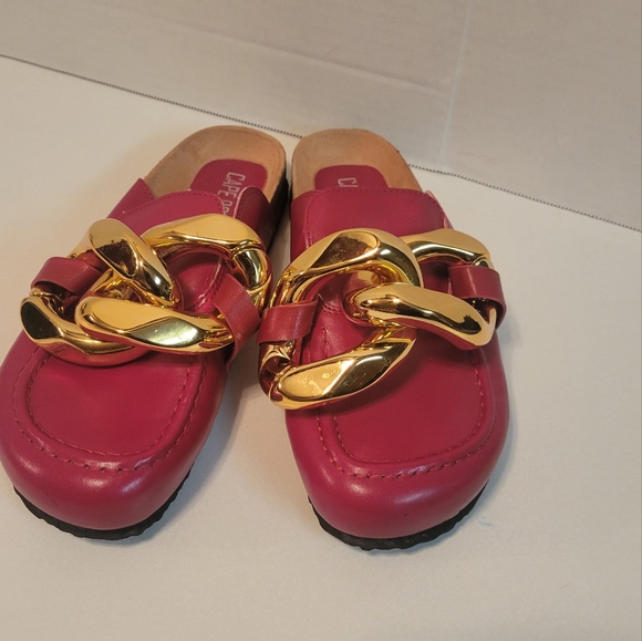 Cape Robbin Shoes Cape Robbin Slip On Big Buckle Gold Slide Mule